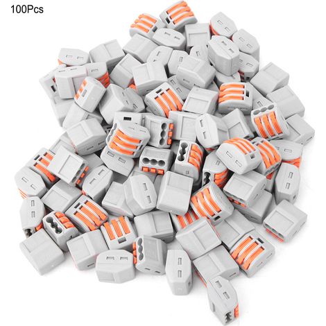 100 pièces PCT-213 connecteur de câblage fil rapide 3 ports conducteur Terminal adaptateur BlockPCT-213