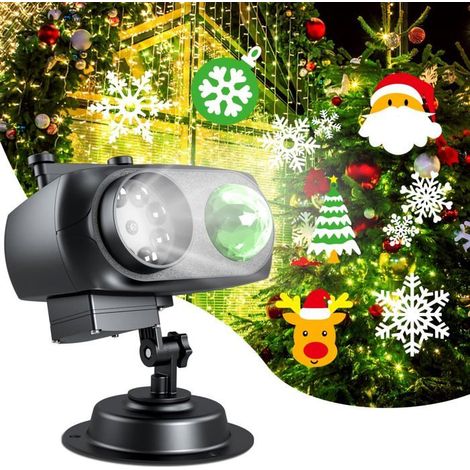1 projecteur LED extérieur, étanche IP67, 10 diapositives interchangeables, télécommande RF, pour décoration Noël et Halloween
