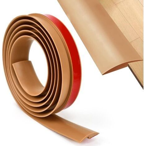 Bande de Bordure Moquette 2m Pvc Profilés de Transition Bande de Transition Tapis Bande de Transition Adhesif Bande de Porte Bande de Bordure en vinyle PVC Auto-adhésive, Brun (1/5)