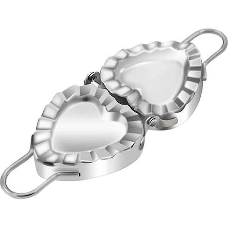 1 Stück herzförmige Teigtaschenform aus Edelstahl (Silber)-18.7X6.8X1.5cm-Silver (1/4)