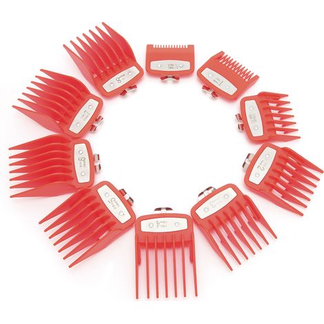 Lot de 10 peignes de guidage de rechange pour tondeuse électrique professionnelle (rouge) (1/5)