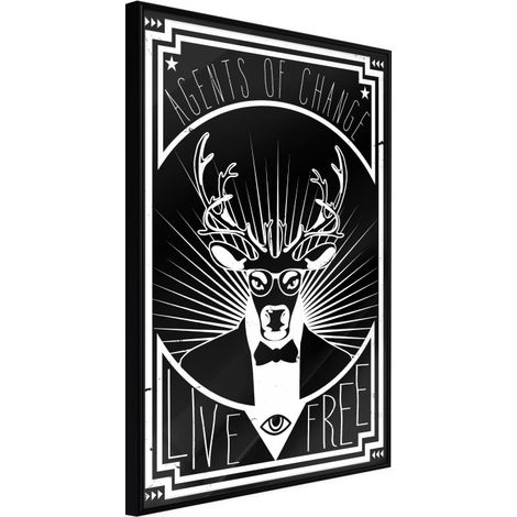 Affiche Murale Encadrée "Secret Agent" 30 x 42 cm Noir