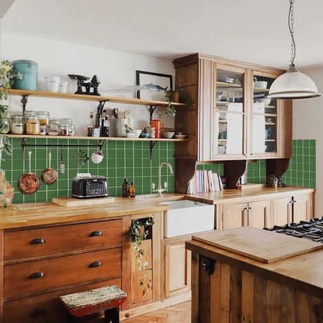 Lot de 25 autocollants muraux de transfert en vinyle épais, imperméables - Pour cuisine et salle de bain - Effet mosaïque, Vert, 15 cm (1/5)