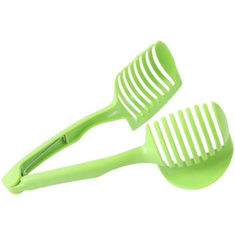 Coupe-fruits, vert, 18,5 x 7,5 cm, 1 pièce Plastique avec poignée Coupe-tomates, pommes de terre et citrons