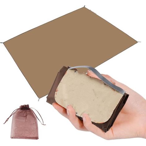Tappetino da campeggio impermeabile, telo per tenda, tappetino da spiaggia, coperta da picnic, tappetino per barbecue, resistente all'acqua e all'umidità, 210 x 200 x 1 cm, per picnic, ecc. (1/5)