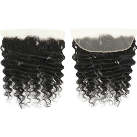 Cierre de cabello humano, textura suelta profunda, diseño frontal de encaje, cierre de encaje 13x4-b, 22 pulgadas (1/2)