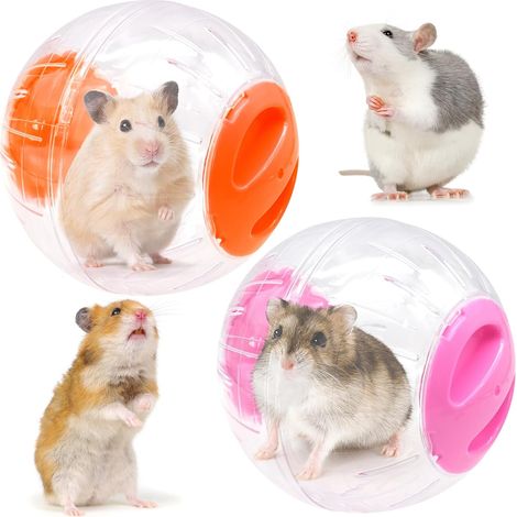 2 pièces balle de hamster 12 cm roue transparente cage pour petits animaux, qualité professionnelle (1/5)