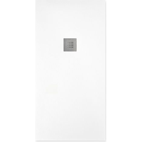 Piatto doccia effetto pietra 80x120 Bianco marmoresina pieno Piletta inclusa (1/3)