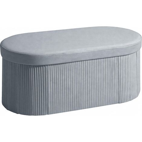 Banc coffre ottoman avec coffre de rangement pliable, 72 L, 76 x 38 x 35 cm, revêtement en velours, gris foncé.