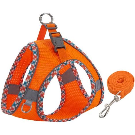 Arnés para gatos,Arnés para perros pequeños,Arnés ajustable para gatos,Chaleco reflectante transpirable a cuadros (1/5)
