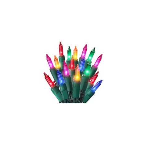 Guirnalda de luces navideñas, guirnalda de luces transparentes para exteriores, 23 pies (aproximadamente 7 metros), 100 luces verdes conectables, guirnalda de luces para árbol de Navidad con certifica