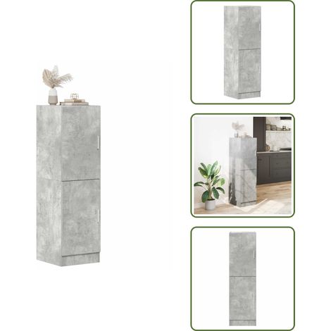 Küchenschrank Betongrau 38x41,5x131,5 cm Holzwerkstoff - Küchenschrank - Küchenschränke - Schrank - Vorratsschrank (1/5)
