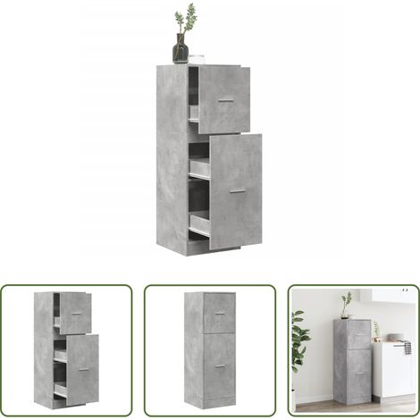 Schrank - Apothekerschrank Betongrau 40x41x118 cm Holzwerkstoff (1/5)