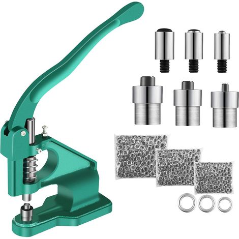 Presse à Œillets Manuelle, Kit avec 3 Matrices et 1500 Œillets, 6mm/10mm/12mm (1/5)