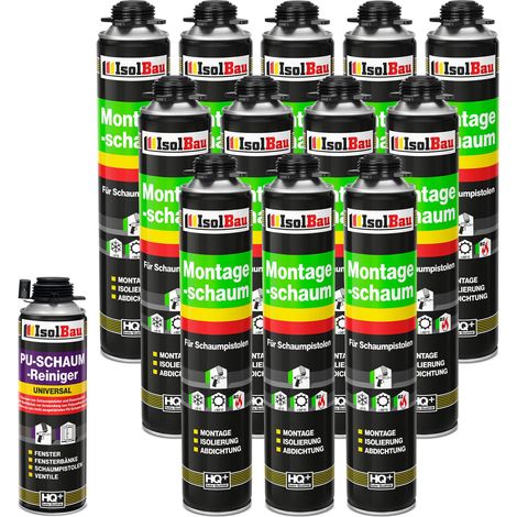 Pistolenschaum Bauschaum Montageschaum 13 x 750ml + 1 x PU-Reiniger 500ml Set (1/5)