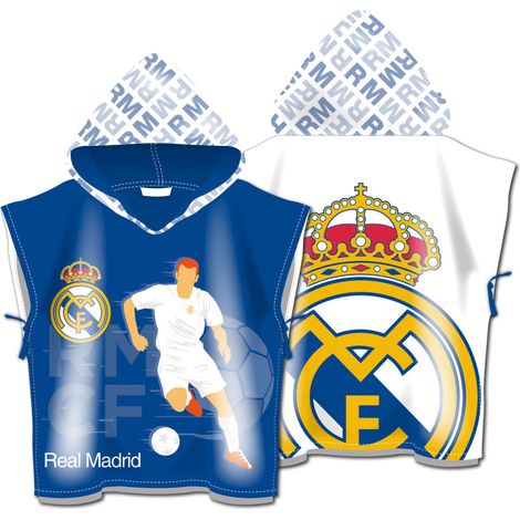 Poncho microfibre avec capuche 55X55cm - Real Madrid CF