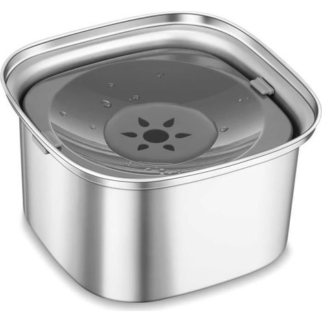 Edelstahl-Wassernapf für Hunde, spritzfrei, großes Fassungsvermögen (3 Liter), auslaufsicher (1/4)
