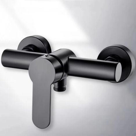 Robinet De Douche Noir En Acier Inoxydable Avec Mitigeur D'eau Chaude Et Froide - Design Mural, Mitigeur D'eau Chaude Et Froide À Fonction Unique (1/5)