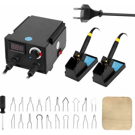 Ulisem Multifunktionale elektrische Pyrographiemaschine für Kürbisholz, mit 100-W-Digitalanzeige und 20 Heizköpfen. (1/5)