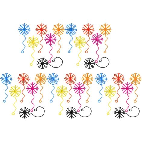 Lot de 30 toiles d'araignée pour décoration d'Halloween - Dos adhésif pour enfant - Récompense de salle de classe - Fournitures de fête d'Halloween - Toile d'araignée adhésive en vrac (1/4)