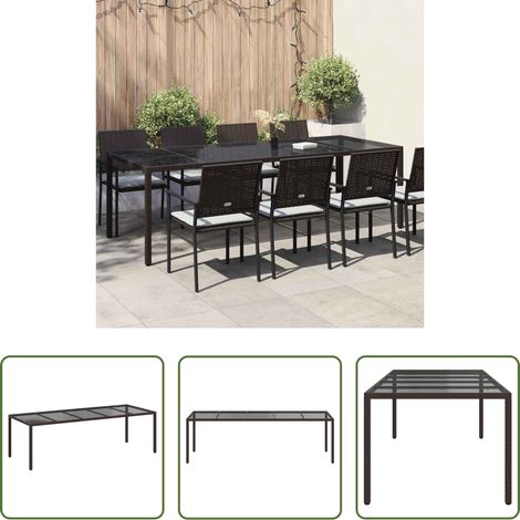 Poly-Rattan -  Gartentisch Braun 250 x 100 x 75 cm Poly-Rattan (1/5)