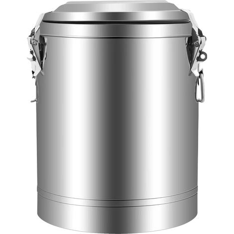 Cubo isotérmico, capacidad de 20 litros, acero inoxidable duradero, color plata. (1/2)