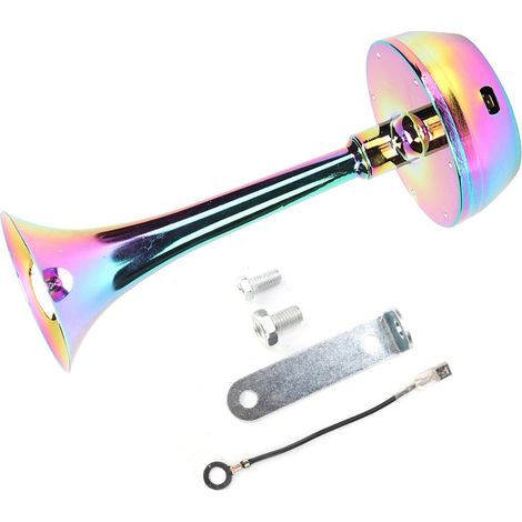 Trompette avertisseur colorée 12V métal pour voiture camion train bateau avec pompe (1/5)
