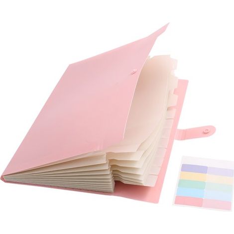 Classeur accordéon 12 compartiments – Rose – Organisateur de documents – École et bureau (1/5)