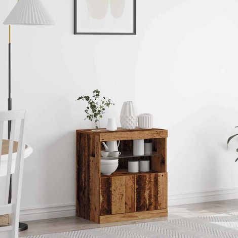 LED-Sideboard Braun 60,5 x 37 x 67 cm Holzwerkstoff