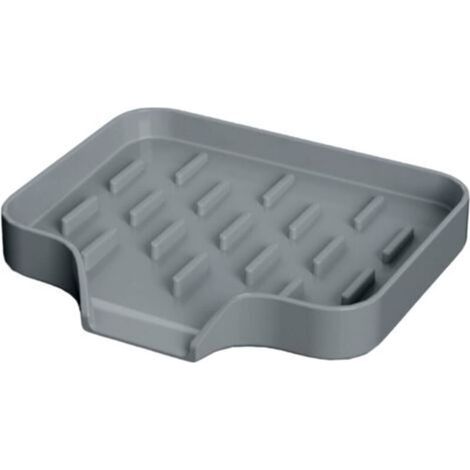 Porte-savon antidérapant en silicone pour savon et éponge, organisateur d'évier de cuisine à séchage rapide pour douche, baignoire, lave-vaisselle, salle de bain, comptoir de salle de bain, 12 x 10,5 (1/5)
