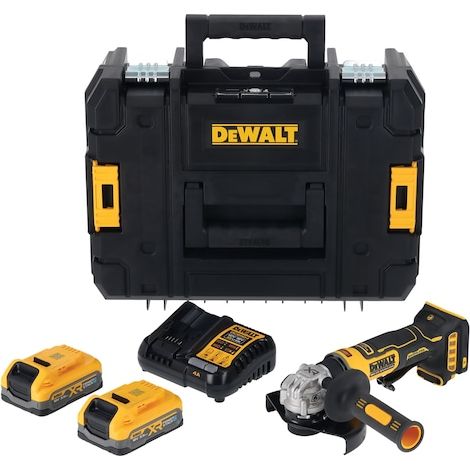Meuleuse compacte 125 mm XR 18V 3,5 Ah Li-Ion Brushless powerstack - DEWALT - DCG404S2T-QW (1/5)