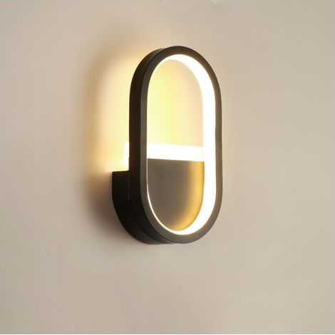 Applique Murale Intérieure Moderne en Fer et Silicone Souple, 16W 900LM 220V, pour Salon/Chambre/Couloir/Balcon - Noir (1/5)