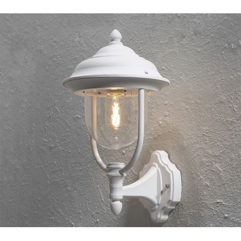 Außen Wandlaterne PARMA stehend im Landhausstil, weiß, Höhe 43cm (1/4)