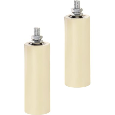 Guide de Rouleau de Portail Coulissant 6" avec Roulettes Réglables et Support en Forme de L pour Portes Coulissantes Sur Rails en Acier en Angle et Rails Ronds - 2 Ensembles (1/4)