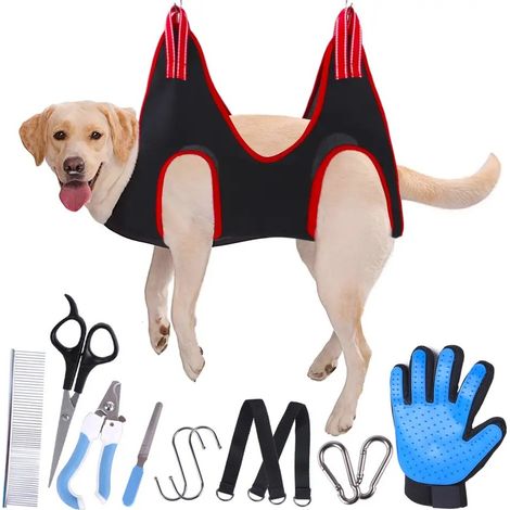 Filiyano-Hamac de toilettage pour chiens, hamac de toilettage pour petits chiens, harnais de toilettage pour chiens, accessoire de toilettage pour (1/5)