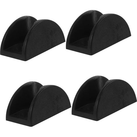 4 pièces guide de sol pour porte coulissante, PP, noir (1/5)