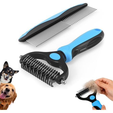 Peigne double face pour le toilettage des animaux — peigne pour enlever les poils de chat et de chien (1/5)