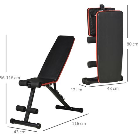 Panca pesi pieghevole 2 in 1 HOMCOM, panca in acciaio per allenamento di forza con altezza regolabile e schienale inclinabile in 7 posizioni per allenamenti in palestra a casa, capacità di carico 120 (1/5)