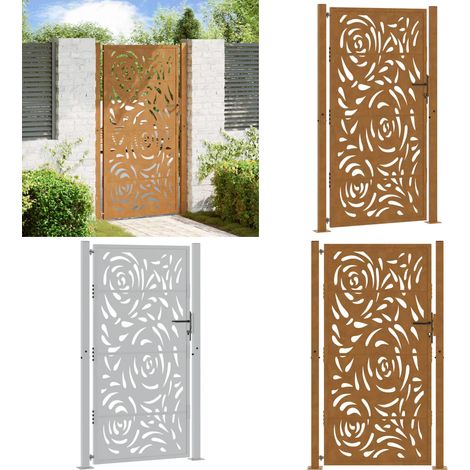 vidaXL Gartentor 105x180 cm Wetterfester Stahl Flammen-Design (1/5)