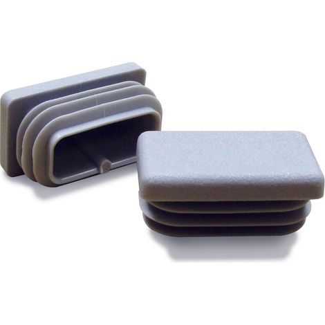 Ajile - Embout rectangulaire à ailettes 40 x 20 mm Plastique GRIS