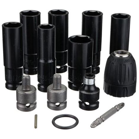 Clé électrique 12 en 1 Kit de tête à douille hexagonale Adaptateur de clé électrique 6 manchons (1/5)