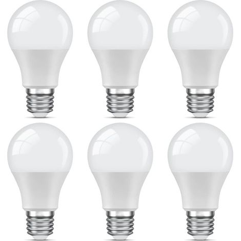 E27 LED Bulb Cool White 9W Equivalent 60W 6000K 806LM Standard A60 Screw Base Non-Dimmable Flicker-Free 220V-240V for Home Restaurant Bar 6 Pack (1/5)