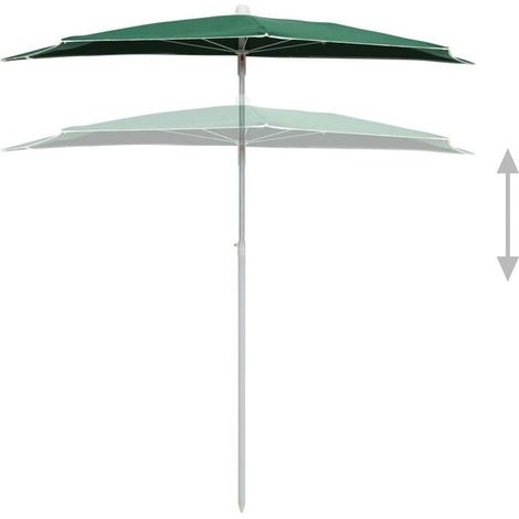 Demi-parasol vert 180 x 90 cm – Protection solaire pour petit balcon, terrasse et extérieur (1/5)