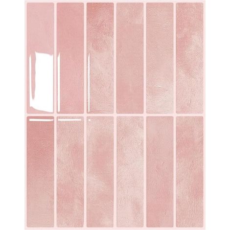 Lot de 10 autocollants muraux étanches 29x23 cm – Dosseret cuisine ou salle de bain, rose (1/5)