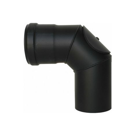CURVA ISPEZIONABILE CON PORTELLO PELLET SMALTATO- Diam. 80- DK- pezzi 1