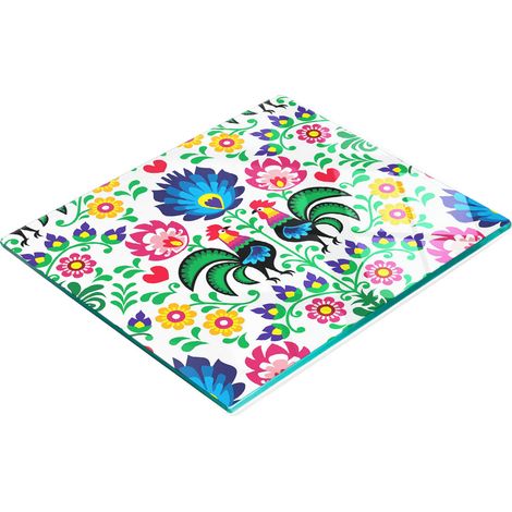 Tabla de cocina decorativa multifuncional con estampado étnico endurecido de 60x52 cm. (1/5)