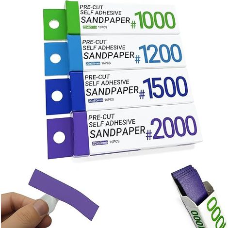 Model Making Tools Hobby Sandpaper Self Adhesive Waterproof Washable Reusable 400/600/800 Grit for Hobbies, Model Making 1000/1200/1500/2000 (1/5)