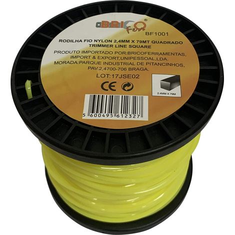 Bricoferr BF1001 - Desbrozadora nylon profilo quadrato filo (2,4 mm x 79 metri) (1/2)