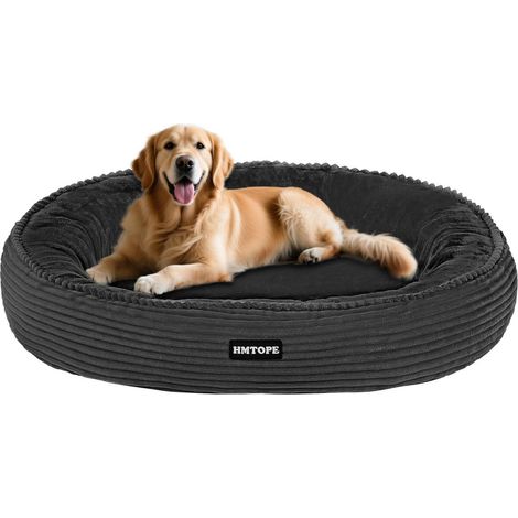 Rundes Hundebett Ø100cm Dunkelgrau, Waschbares Hundekissen für Große Hunde