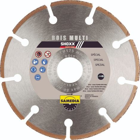 Disque diamant SHOXX BOIS MULTI - Ø 125 mm - Ø alésage 22.2 mm - SAMEDIA (1/2)